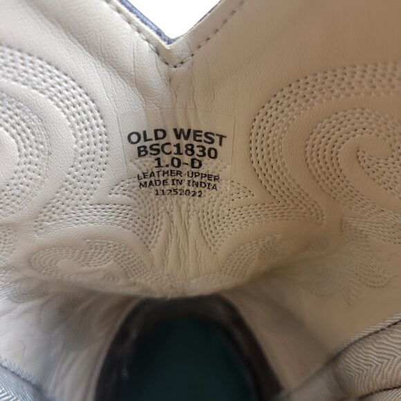 Kid's Alligator Print Square Toe Western Boots Size 1D‎ by Old West bsc1830 - Picture 10 of 12